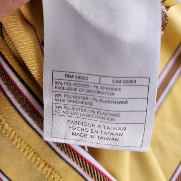 Nike Dri-Fit Polo Shirt XXL Yellow Red Striped Men's Golf‎ Casual Pre-Owned - Picture 6 of 11